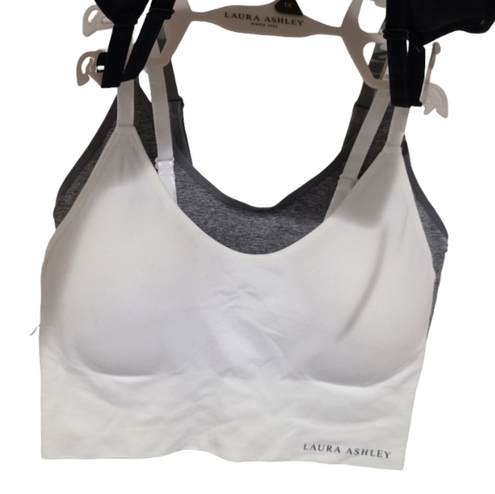 Laura‎ Ashley 3pk Active Athletic Lined Sports Bras Bralettes Plus Size 1x New - Picture 9 of 11